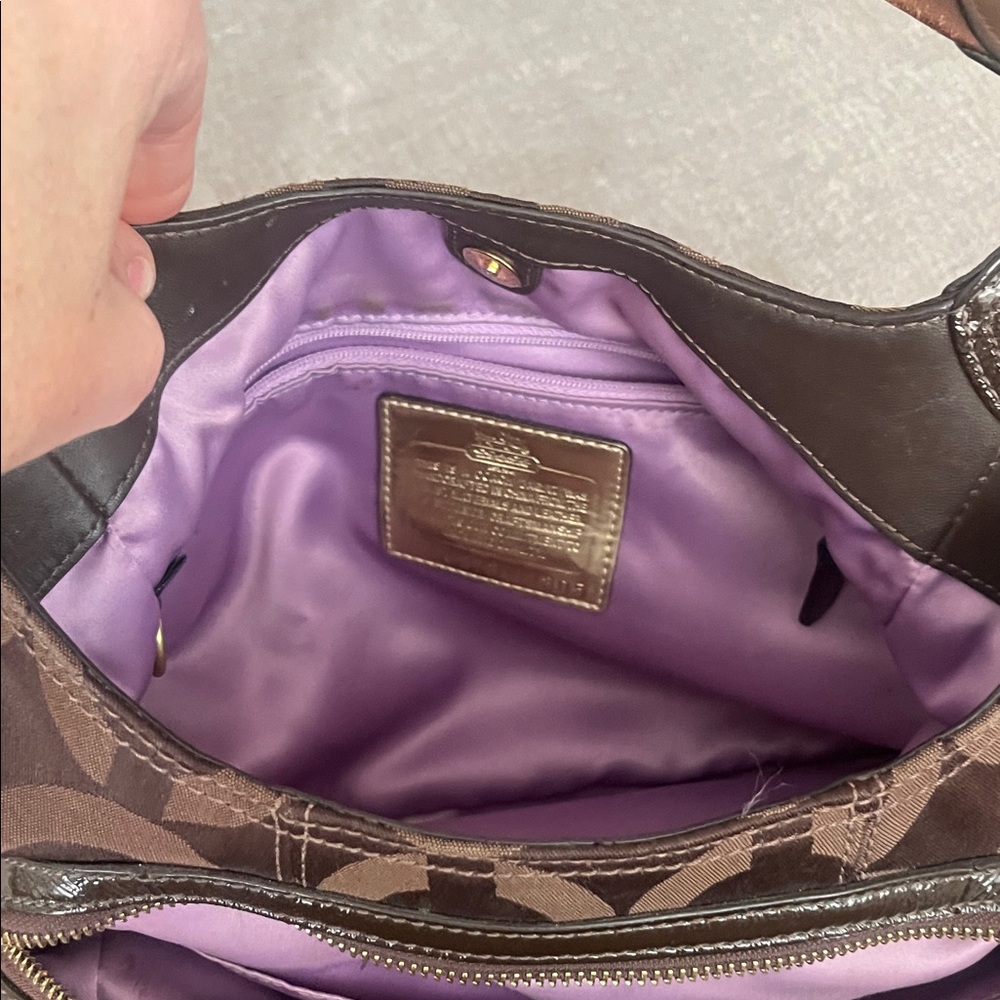 Coach Maggie Madison Op Art Brown Shoulder Bag - Picture 10 of 13